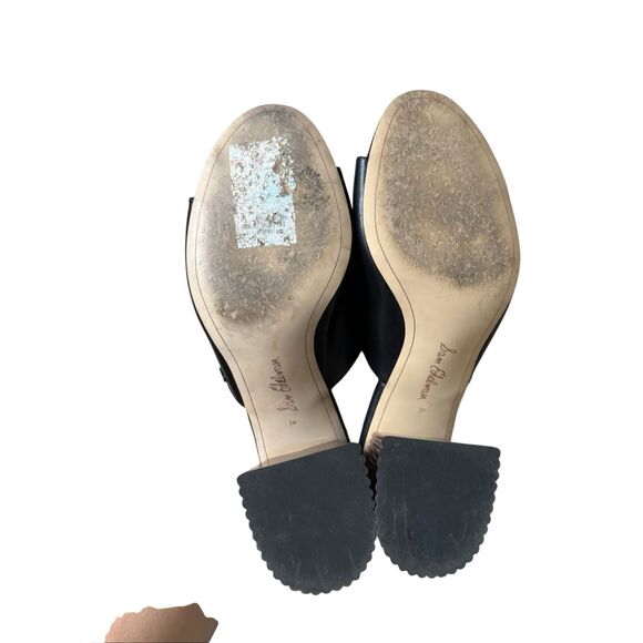 Sam Edelman Sonya Eggshell Sculptural Slip On Open Toe Block Heeled Sandals 10 B - Picture 11 of 14